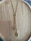 Collier sautoir Y maille marine